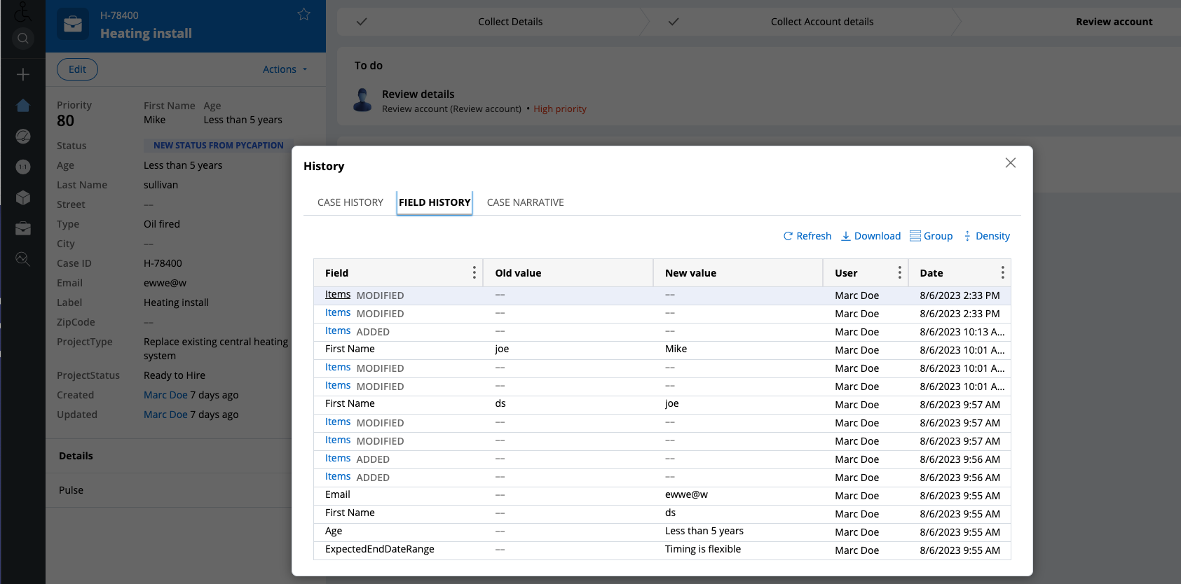 How to enable fieldlevel auditing for a Constellation based